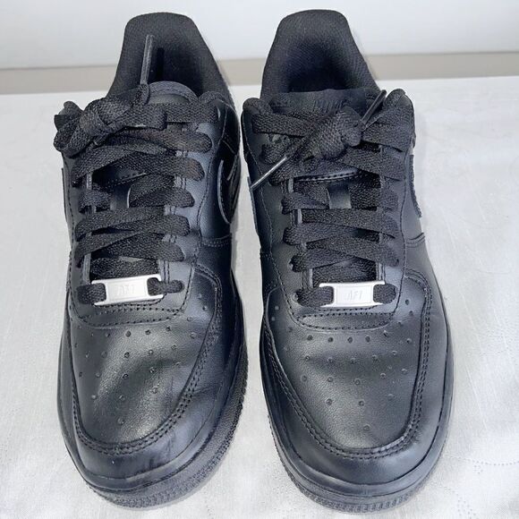 Nike Air Force 1 Womens Basketball Sneakers Shoes Black Sz 5 - Picture 3 of 7
